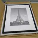 Art Emotion 16x20 Solid Wood Picture Frame in Black (Handmade Finishing Seamless Surface), Real Tempered GlassDisplayPictures11x14 with Mat or 16x20 Without Mat, Wall Hanging Poster Frame