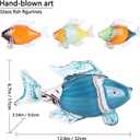 LCCCK Large Glass Fish Statue, Hand Blown Glass Sea Life Figurines, Coastal Decor for Home,Tropical Fish Ornaments Collectible Figurines, Coffee Table, Shelf, Office, Bathroom Decoration Nautical Art
