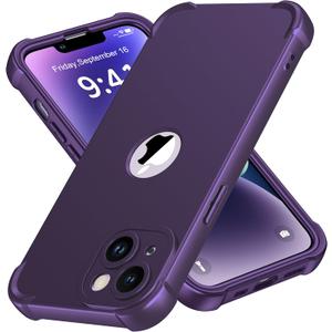ORETECH for iPhone 14 Case, with [2 x Screen Protectors] [15 Ft Military Grade Drop Test] [Camera Protection] 360 Shockproof Slim Thin Phone Case for iPhone 14 Cover 6.1"- Purple
