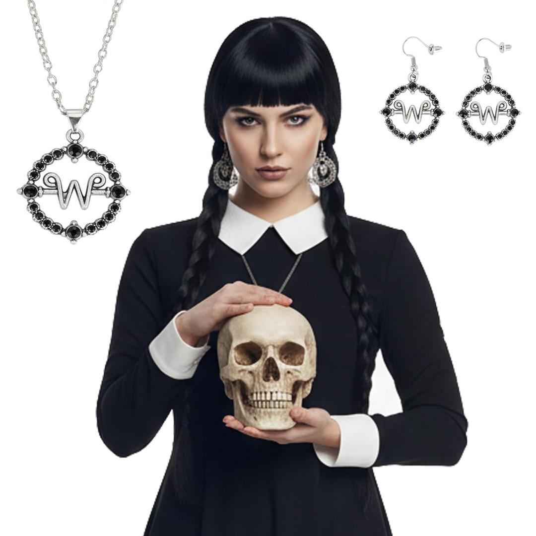 Benehair Black Braided Wig With Bangs, Long Braid Pigtail Wig For Women Adult Halloween Themed Party Cosplay Wed (Short)