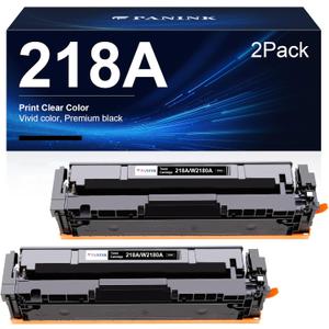 218A W2180A Black Toner Cartridge (No Chip) Replacement for HP 218A 218X W2180A W2180X Black Toner Cartridges Compatible with HP Color Pro MFP 3301fdw 3301cdw 3201dw 3301sdw Printer - 2 Black