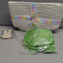 Large Woven Easter Baskets for Girls & Kids - Empty Basket with Gift Bags and Ribbons Cute Easter Decorations Bunny Ears Designs Pink