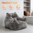 Bean Bag Chair for Adults, Oversized Memory Foam Bean Bag Chairs, Soft Corduroy Comfy Lounge Chair for Bedroom, Living Room & Reading Nook, Floor Chair Sofa, Armrest Bean Bag Chair