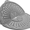 Silicone Splatter Screen For 10, 11 and 12 Inch Frying Pan, Foldable Splash Guard, Multi-Use Grease Splatter Guard/Trivet Mat, 12" Non-Stick Oil Splatter Guard, Dishwasher Safe, BPA Free, Gray
