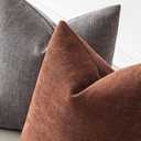 MIULEE Textured Couch Pillow Covers 20x20 Inch Pack of 2,Red Taupe Soft Thick Solid Decorative Chenille Throw Pillows Neutral Farmhouse Cushion Covers Modern Home Decor for Sofa Bedroom Living Room