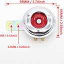 2 x LVEE DL70-002 Universal Motorcycle Electric Horns Waterproof Round Loud Speaker 12V 1.5A 105db small horn for Motorcycle (Normal, Red and Silvery)