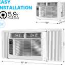 6000 BTU Window Air Conditioner – Cools Up to 350 Sq. ft., WiFi/App & Remote Control, Timer, Easy Install Kit for Bedroom & Living Room