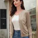 GRACE KARIN Womens Long Sleeve Knit Cardigan Sweaters Casual Dressy Open Front Button Down Cardigans Spring Outfits M Khaki (Beige, M)