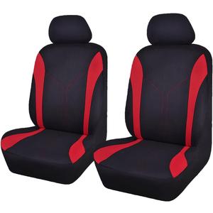 Flying Banner Car Seat Covers Front Seats and Rear Bench Mesh Fabric Rear Bench Split Polyester Cover Easy Installation SUV CAR Woman Lady Femal (Front Set, Black Red)