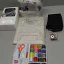 Magicfly Mini Sewing Machine with Extension Table, Dual Speed Portable Sewing Machine for Beginners with Light, Sewing Kit for Household Use, White