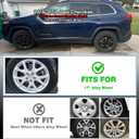 Set of 4 17" Wheel Skins for Jeep Cherokee 2014-2018, ABS Plastic Cover Hubcap for 14-18 Jeep Cherokee Wheel Skin Replacement 17 Inch Glossy Black Set of 4