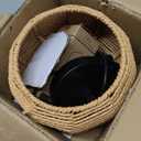 Mini Hemp Rope Woven Pendant Light Woven Light Fixture Boho Chandelier Light Fixture Wicker Pendant Light Rattan Light Pendant Dome Wicker Chandelier for Bedroom Kitchen Island(Bulb Incl.)