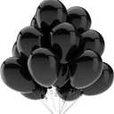 KBZVNAF Black Balloons Latex Party Balloons - 50 Pack 12 inch Helium Matte Black Balloons for Wedding Graduation Baby Shower Birthday Party Decorations