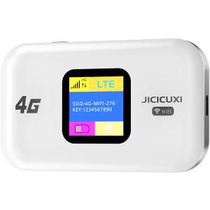 4G LTE Mobile Hotspot Router, Portable WiFi Hotspot for Travel, WiFi 6 Router 3000mAh/300Mbps High Speed Hotspot Device Support 12 Users,