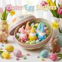 DoubleFill 50 Pcs Easter Mini Gnome Figures Tiny Gnomes Figurines Easter Egg Stuffers Gifts Little Statues to Hide and Seek Fairy Figurines for Hunt Party Gifts