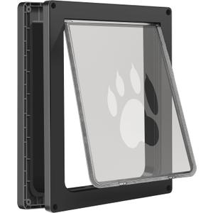 CEESC Dog Door for Pets Up to 45 lb, Weatherproof Pet Door for Cats and Dogs, Durable, Snap-in Closing Panel Included, Suitable for Interior and Exterior Doors(Medium Black)