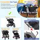 ZZM Double Stroller Organizer for Bob Duallie and Baby Jogger City Mini GT2, Double Baby Stroller Accessories with 2 Cooler Pockets, Parent Console Double Jogging Stroller Organizer(Empty Bag)