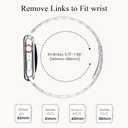 STIROLL Thin Replacement Band Compatible for Apple Watch 38mm 40mm 41mm 42mm(Series 11 10), Stainless Steel Metal Wristband Women Men for iWatch Ultra SE Series 9 8 7 6 5 4 3 2 1, Starlight Gold