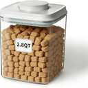 Ankou Airtight Dog Food Storage Container, 2.8 QT, One-Touch Pop Lid, BPA-Free | Clear Stackable Canister for Pet Food & Cat Treats