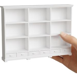 1:12 Scale Dollhouse Bookshelf, Multi-Functional Dollhouse Book Shelf for Displaying Mini Books and Accessories, Great Addition to Your Dollhouse Furniture Collection