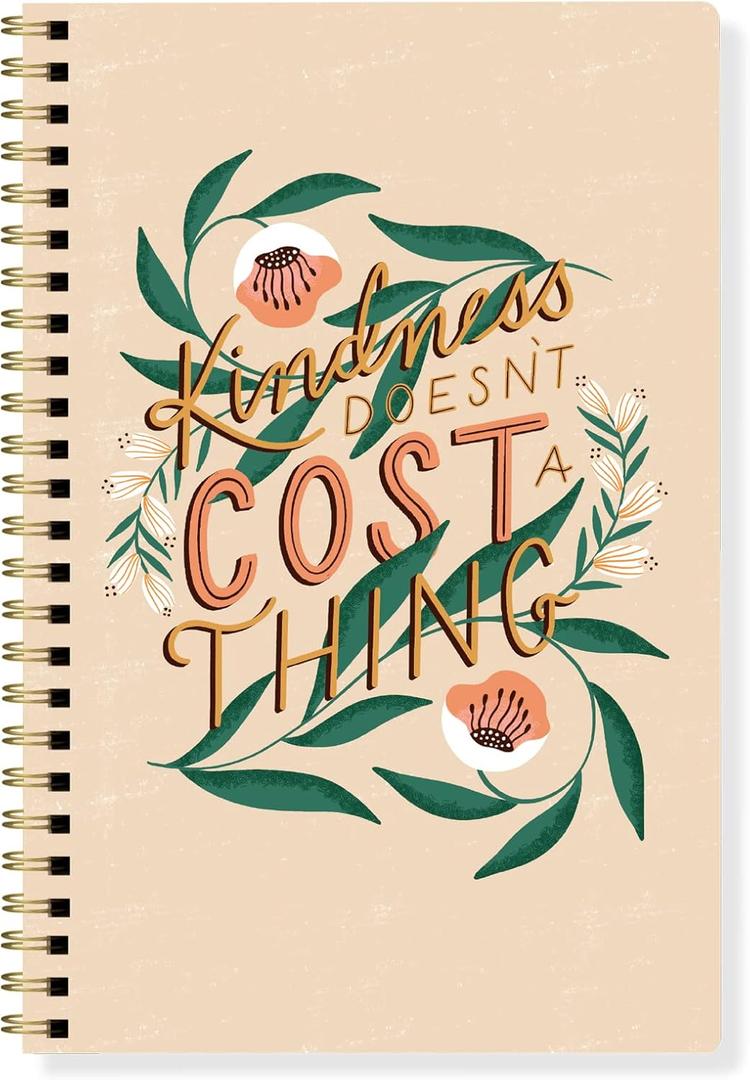 Fringe Studio "KINDNESS 5.625" x 8.75" SLIM PAPERBACK SPIRAL JOURNAL - 120 PAGES, Juliana Tipton Collection (931036)