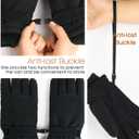 FURTALK Mens Ski Gloves Waterproof Winter Gloves Cycling Snowboard Cold Weather (Black, M)