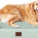 EHEYCIGA Orthopedic Dog Beds for Extra Large Dogs, Waterproof Memory Foam XL Dog Bed with Sides, Non-Slip Bottom and Egg-Crate Foam Big Pet Couch Bed with Washable Removable Cover, Sage Green (44.0"L x 32.0"W x 6.5"Th)
