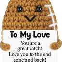 Birthday Gifts for Him Her Boyfriend Girlfriend, To My Love Handmade Emotional Crochet Football, Small Cute Anniversary Present for Him, Mini Romantic I Love You Gifts for Husband Wife Couple