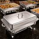 4Pack Rectangular Chafing Dishes for Buffet,Total 44QT Set with 7 Food Pans