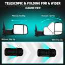Towing Mirrors Compatible with Dodge Ram 1500 2002-2008, 2500 3500 2003-2009 Trailer Tow Side Mirrors Power Heated Turn Signal Light Truck Black Pair Set Mirrors