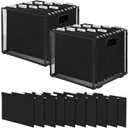 2 Pack Hanging File Holder, 10 Hanging Folders, Metal Mesh, Letter Size Folder Storage, Desktop Storage Cabinets, Office School Document (Black, Medium)