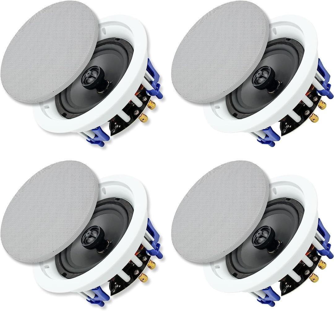 Herdio 6.5 Inch Ceiling Speakers 2 Way 160 Watt Full Range Stereo Sound for Home Ceiling (2 Pairs)