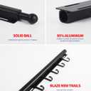 BaiNong Valet Rod for Closets Pull Out Closet Valet Rod Slide Out Extra long 16.5 inch Black Valet Rods for Closets With 6 Hooks