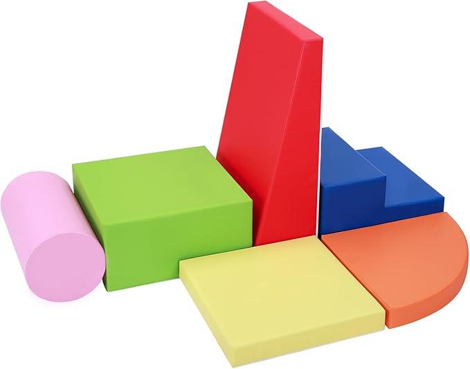 JungleDove 6-Piece Soft PU Leather Climbing Blocks for Toddlers - Baby Foam Play Climbing Toys for Toddlers Indoor
