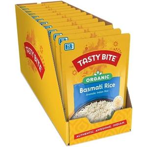Tasty Bite Organic Basmati Rice, 8.8 Ounce, Pack of 12, Ready to Eat, Microwavable, Vegan, Gluten-Free, Best Before: SEP/30/2026