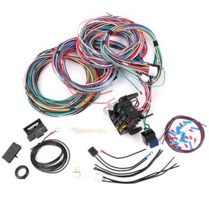 12 Circuit Wiring Harness kit Universal Street Muscle Car Hot Rod Compatible with Ford Chevy GM Mopar Rod Rat Truck and More (New -12 Wire Harness