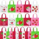 36 Pcs Strawberry Party Favor Bag Strawberry Non Woven Gift Goodie Treat Candy Bag for Baby Shower Berry First Fruit Sweet Wedding