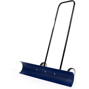 30SNC 36-inch Bi-Directional Wheeled Snow Shovel Pusher and Barn Shovel, 7.5" x 36 ", Blue