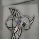 Stained Glass Rainbow Wing Angel Dog Memorial Gift for Loss of Dog Bereavement(White)