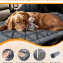 Backseat Pet Bed Mat, Non-Slip Dog Seat Cover with Scratch-Resistant Padding, Dog Bed for Cars, Trucks & SUVs, Universal Fit for Backseat Extenders (Gray)
