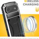 Lunivop Case Compatible for iPhone Air Case Dustproof Heavy Duty Rugged Military Grade Metal Built in Screen Camera Protector The Phone Case 2025 (for 17 Air 6.5" Silver)