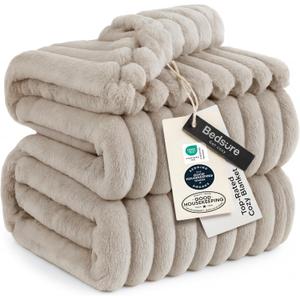 Bedsure GentleSoft Light Brown Fleece Blanket for Couch - Cozy Soft Blankets for Women, Cute Small Throws for Girls, 108x90 Inches, King