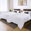 Utopia Bedding Comforter Duvet Insert, Quilted Comforter with Corner Tabs, Box Stitched Down Alternative Comforters Queen Size (White, Pack of 2)
