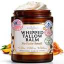 Grass-Fed Whipped Tallow Balm, Face and Body Moisturizer with Manuka Honey, Fragrance Free Tallow Moisturizer for Sensitive Skin, Lightweight Tallow Cream, 3 oz