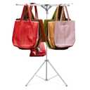 Shimeyao Metal Shopping Bag Rack 51-71 Inch Adjustable Height Heavy Duty Bag Display Stand Holder for Vendors with 4 Foldable Arms for Malls, Boutique, Trade Show, Craft Fairs(Gray)
