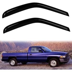 2PC Rain Guards for 94-01 Dodge Ram 1500 in-Channel Window Visors for 1994-2002 Dodge Ram 2500 3500 w/ 2 Front Doors Deflectors Sun Shades Vent