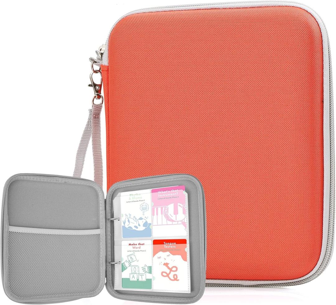 WOT I Card Holder for Yoto Cards, 80 Pockets Card Case with Zipper for Player & Mini Audiobook Cards, Portable Card Binder with Mesh Bag for Travel, Orange