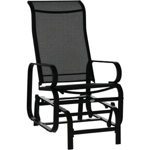 Outsunny Outdoor Glider Chair, Gliders for Outside Patio with Smooth Rocking Mechanism and Lightweight Construction for Backyard, Black