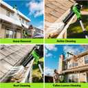 Roof Gutter Cleaning from The Ground, 40V Leaf Blowers Cordless with 2 Battery, Adjustable Pole (98inch)3 Speed Modes 500CFM/180MPH for Gutter Cleaner Extension Attachment Kit for Garden,House