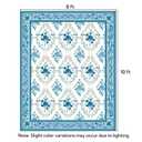 SOULFUL Medium Pile 8x10 Rugs for Living Room - Soft Underfoot Large Area Rug - Blue Boho Floral - Washable Non-Slip - Perfect for Bedroom Kids Room Under Dining Table Office